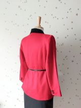 Vintage années 90 veste blazer double boutonnage laine rouge
