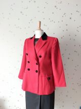 Vintage années 90 veste blazer double boutonnage laine rouge
