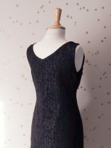 Vintage 60 robe sans manches dentelle noire M