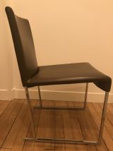 lot de 4 chaises en cuir marron foncé B&amp;B Italia by Antonio 