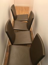lot de 4 chaises en cuir marron foncé B&amp;B Italia by Antonio 