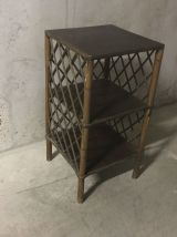 Etagère basse en rotin années 60