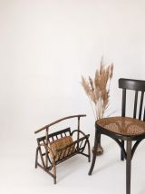 Porte-revue vintage en rotin