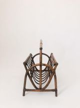 Porte-revue vintage en rotin