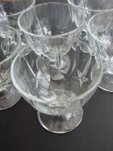 6 coupes à glace en verre cristallin