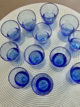 12 verres bleu myosotis