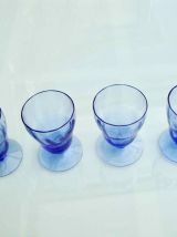 4 verres bleu myosotis