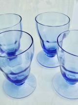 4 verres bleu myosotis