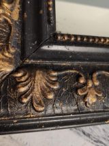 miroir ancien Louis Philippe en bois noir et doré