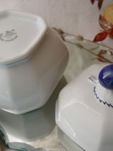 Petit pot bleu et blanc  en porcelaine de Bavière