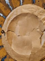 miroir soleil petit en bois doré avec crochet