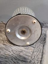 lampe vintage avec globe  verre ciselé et socle  métal noir