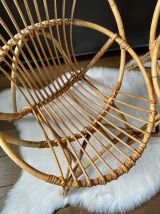 Paire de fauteuils rotin vintage