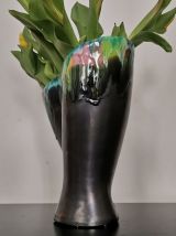 Vase Vallauris lustré noir