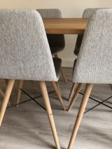 6 chaises danoises originales gris clair pieds bois massif