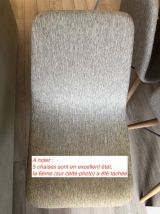 6 chaises danoises originales gris clair pieds bois massif