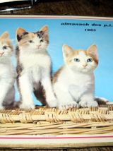 Lot de 2 almanachs PTT, 1963 / 1965 Thème enfants &amp; animaux