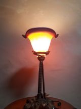 lampe 1930  fer forge tulipe 