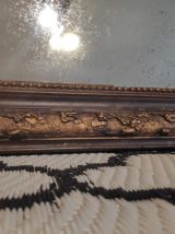 miroir Louis Philippe petit en bois marron foncé et doré