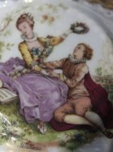 Flacon de toilette, décor WATTEAU - Porcelaine de Luxe