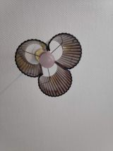 lustre en plexiglas fumé et armature métal doré