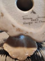 oiseau en céramique craquelée vintage