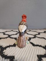 oiseau en céramique craquelée vintage
