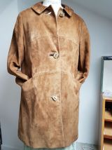 manteau marron clair en peau  T 38 vintage