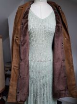 manteau marron clair en peau  T 38 vintage