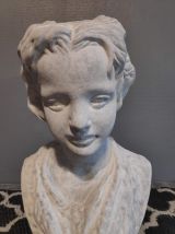 buste jeune fille en pierre reconstituée et patinée 