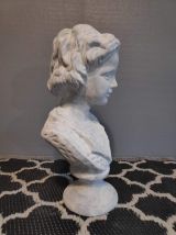 buste jeune fille en pierre reconstituée et patinée 