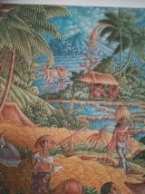 Peinture sur toile indonésienne Bali style UBUD signée