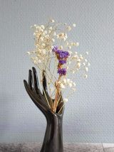 soliflore main en céramique noire