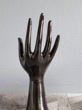 soliflore main en céramique noire