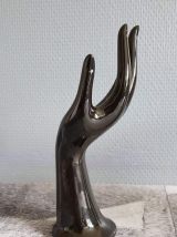 soliflore main en céramique noire