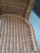 4 chaises rotin vintage 1970 avec  pastille