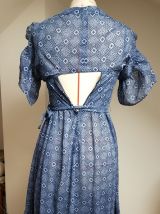 robe bleu vintage fait main pièce unique