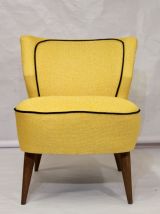 Fauteuil cocktail vintage années 50 restauré tissu Kenzo Edi