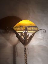 lampadaire fer forge  or, dom  28x15 cm 