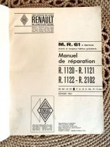 Manuel de réparation MR 61 pour Renault 4 -1963