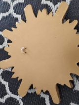 miroir soleil plâtre doré des années 70 avec crochet