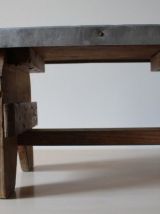 Petit banc vintage en bois et formica 