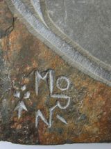 Horloge ardoise sculptée signée Morin vintage Junghans