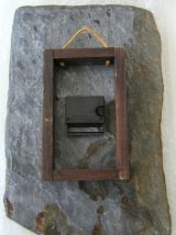 Horloge ardoise sculptée signée Morin vintage Junghans