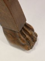 Tabouret Empire 1900 acajou retapissé.