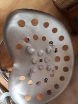 duo tabourets industriel  galvanise  pivotant  assise mais n