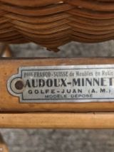 Paire de fauteuils en rotin Audoux Minet 1960