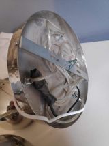 lustre 3 globes en métal chromé des années 80