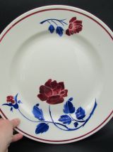 2 ancien plats faience de Badonviller décor de rose