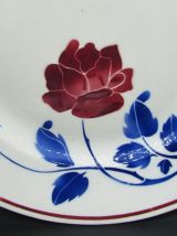 2 ancien plats faience de Badonviller décor de rose